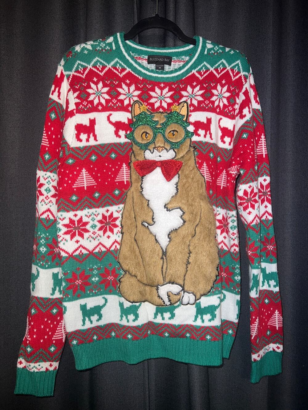 Ugly Christmas Sweater Xmas Size Medium Cat